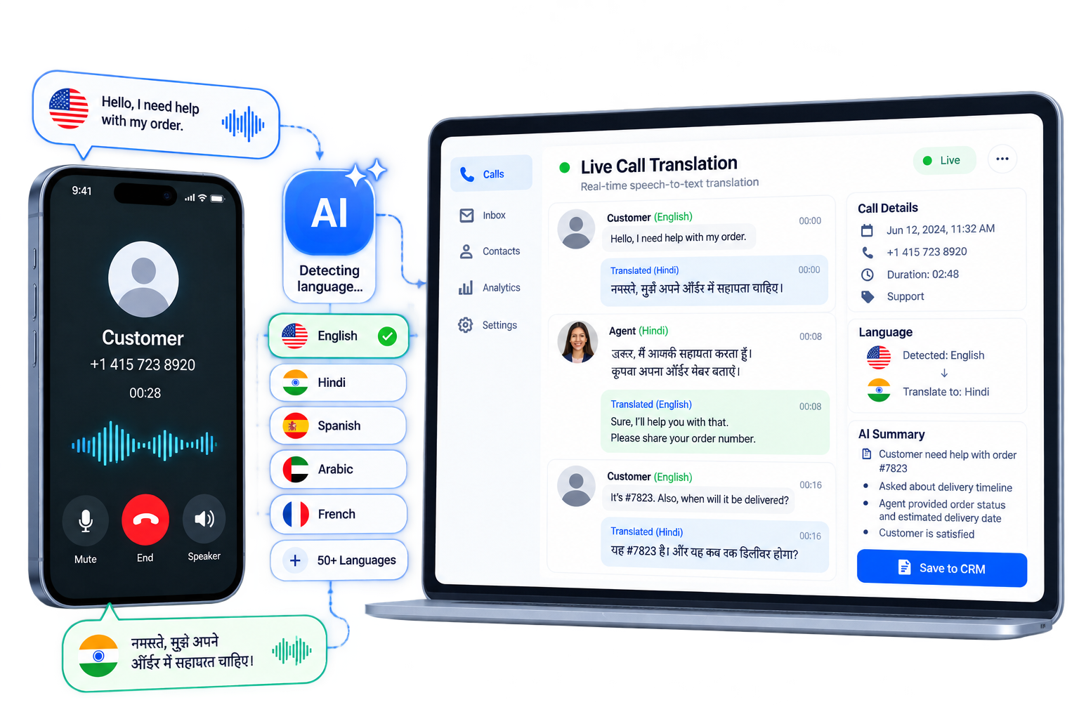 Real-Time Voice & Transcript Translation